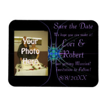 Fractal Star Photo Save the Date! Vinyl Magnet