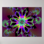 Fractals flower poster