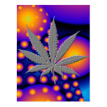 Fractals with embosed leaf postcards