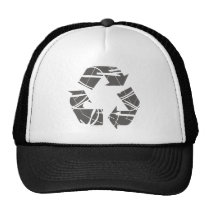 Fractured Grey Recycle Sign hats