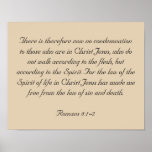 Framed Bible Verse Artwork, Romans 8:1-2 Posters