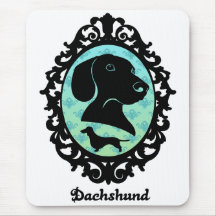 Framed Dachshund Illustration Mouse Mats