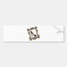 Framed Leopard Stiletto Pump Bumper Stickers