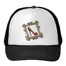 Framed Leopard Stiletto Pump Trucker Hat