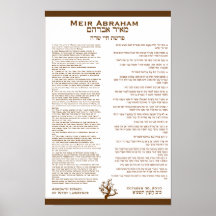 Framed Torah Portion Bar Mitzvah Art Gift Poster