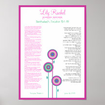 Framed Torah Portion Bat Mitzvah Art Gift Posters