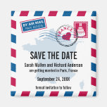 France Air Mail Wedding Save the Date Fridge Magnets