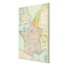 France, Belgium & Holland political Canvas Print