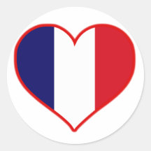 France Love Round Sticker