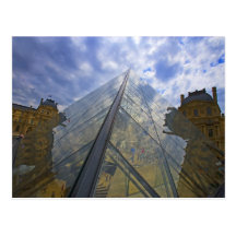 France, Paris. Clouds reflect off the Louvre Postcards