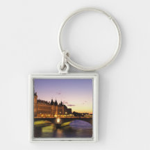 France, Paris, River Seine and Conciergerie at Keychain