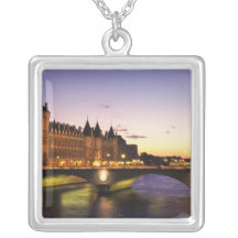 France, Paris, River Seine and Conciergerie at Necklace