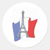 France Round Sticker