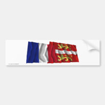 France & Seine-Maritime waving flags Bumper Stickers