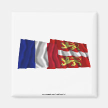 France & Seine-Maritime waving flags Fridge Magnets