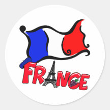 France with Flag Products Stickers