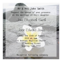 Frangipani Beach Wedding Custom Invitations
