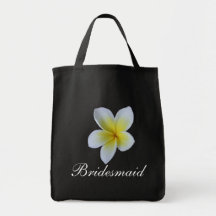 Frangipani bridesmaid gift tote bag