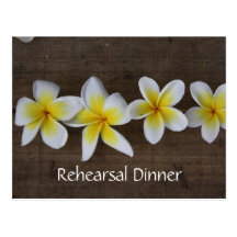 Frangipani Wedding Rehearsal Invitations Postcards
