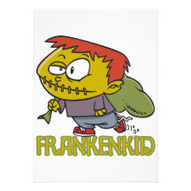 FRANKENKID cartoon frankenstein kid toon Invitation