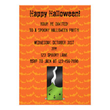 Frankenstein girl Halloween invitation