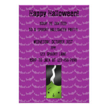 Frankenstein girl Halloween invitation
