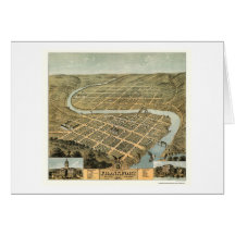 Frankfort, KY Panoramic Map - 1871 Greeting Card