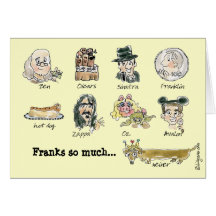 Franks So Much Thank You Funny Cartoon Card