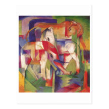 Franz Marc - Elephant Horse Cattle Winter 1913-14 Post Card
