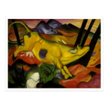 Franz Mark - Yellow Cow 1911 Canvas Spot Milk Cows Postcards