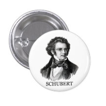 Franz Schubert, black Pinback Buttons