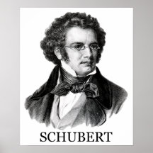 Franz Schubert, black Posters