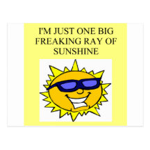 freaking ray of sunshine postcard