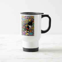 Freckles in Butterflies - Black & White Tux Cat Coffee Mug
