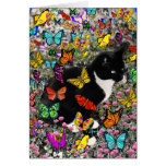 Freckles in Butterflies - Tux Kitty Cat Greeting Cards