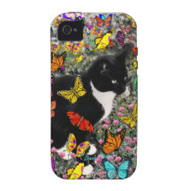 Freckles in Butterflies - Tuxedo Kitty Vibe iPhone 4 Case