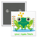 fred the froggy pinback buttons