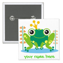 fred the froggy pinback buttons