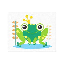 Fred the Froggy Stretched Canvas Print Wall Art