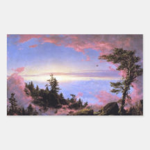 Frederic Edwin Church - Above the clouds at sunris Rectangular Stickers