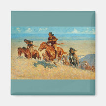 Frederic Remington's The Buffalo Runners (1909) Fridge Magnets