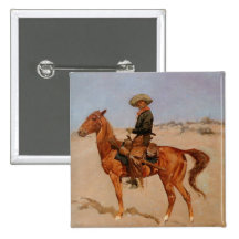 Frederic Remington's The Puncher (1895) Pinback Button