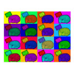 Free Hugs Hedgehog Colourful Pop Art Popart Postcards