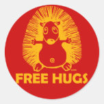 Free hugs round stickers