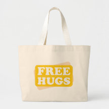 Free Hugs - Yellow Canvas Bags