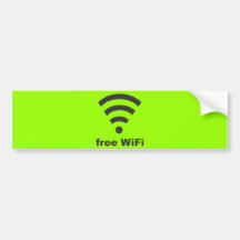 FREE WIFI Vector COMPUTER INTERNET ADVERTISING Bumper Sticker