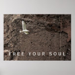 Free Your Soul - Flying Seagull Poster