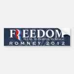 Freedom, Pro-Romney 2012 Bumper Sticker Decal