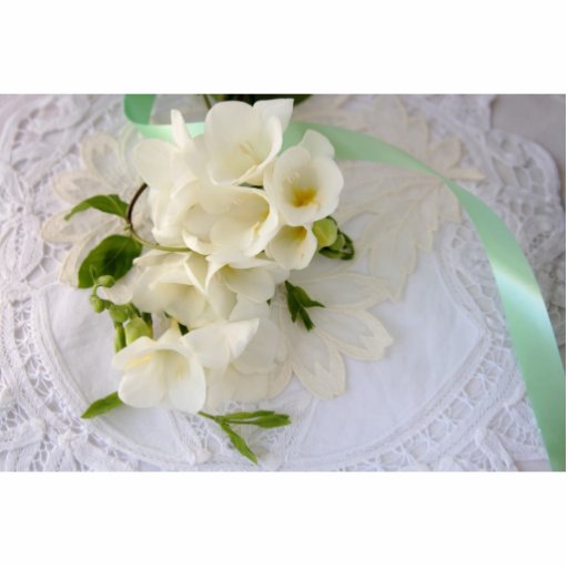 freesias on lace photo sculpture