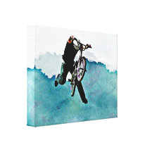Freestyle BMX Bicycle Stunt Gallery Wrapped Canvas